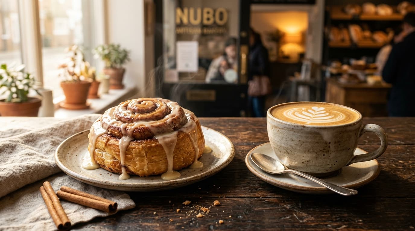 Café tostado y repostería fresca